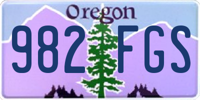 OR license plate 982FGS