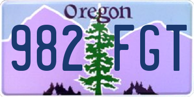OR license plate 982FGT