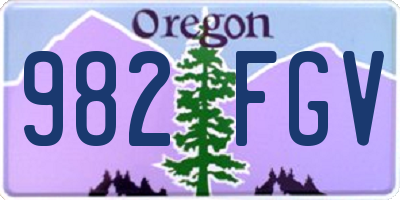 OR license plate 982FGV