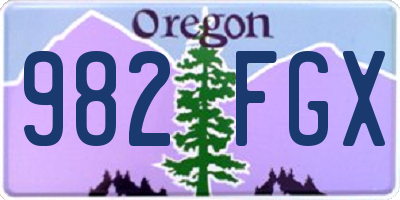 OR license plate 982FGX