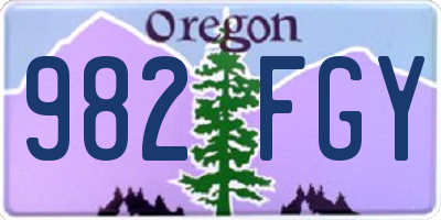 OR license plate 982FGY