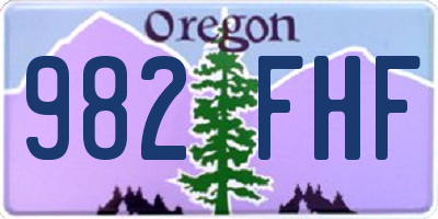 OR license plate 982FHF