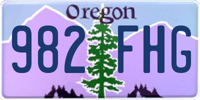 OR license plate 982FHG
