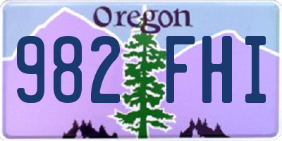 OR license plate 982FHI