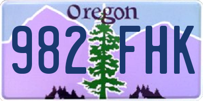 OR license plate 982FHK