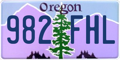 OR license plate 982FHL