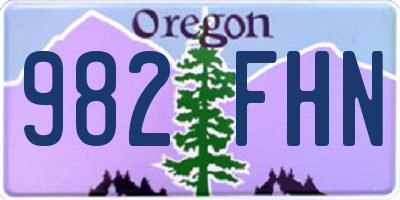OR license plate 982FHN