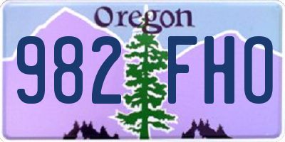 OR license plate 982FHO