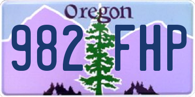 OR license plate 982FHP