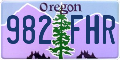 OR license plate 982FHR