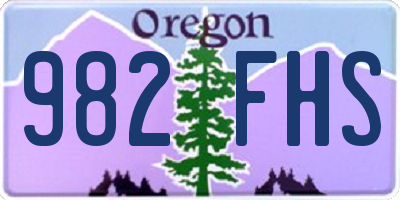 OR license plate 982FHS