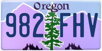 OR license plate 982FHV