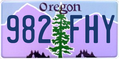 OR license plate 982FHY