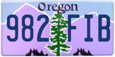 OR license plate 982FIB