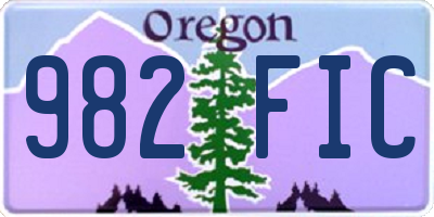 OR license plate 982FIC