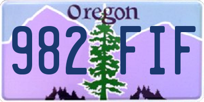 OR license plate 982FIF