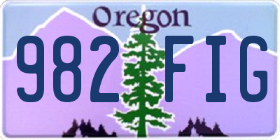 OR license plate 982FIG