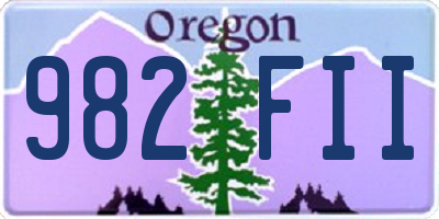 OR license plate 982FII