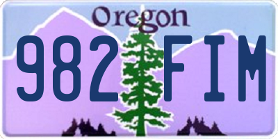 OR license plate 982FIM