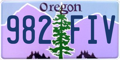 OR license plate 982FIV