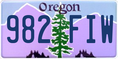 OR license plate 982FIW