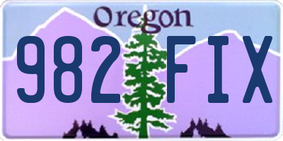 OR license plate 982FIX