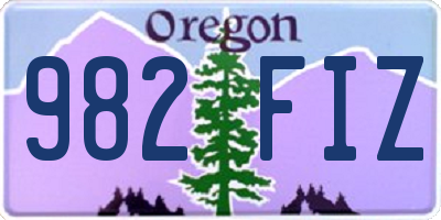 OR license plate 982FIZ