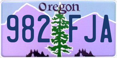 OR license plate 982FJA