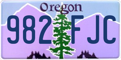OR license plate 982FJC
