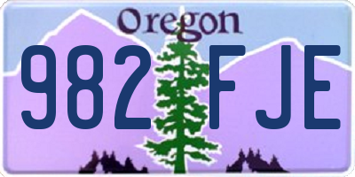 OR license plate 982FJE