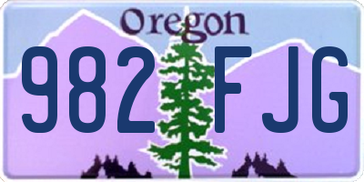 OR license plate 982FJG