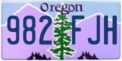 OR license plate 982FJH