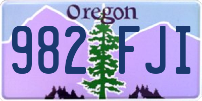 OR license plate 982FJI