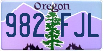 OR license plate 982FJL