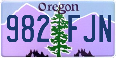 OR license plate 982FJN