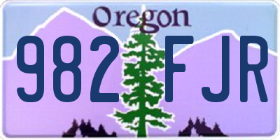 OR license plate 982FJR