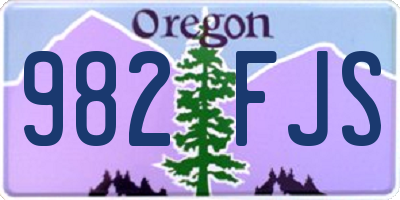 OR license plate 982FJS