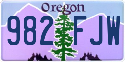 OR license plate 982FJW