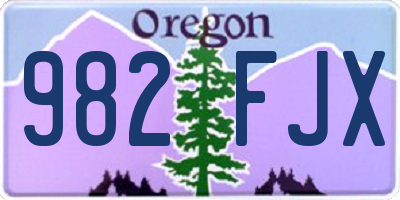 OR license plate 982FJX