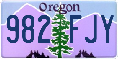 OR license plate 982FJY