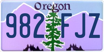 OR license plate 982FJZ