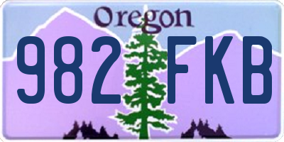 OR license plate 982FKB