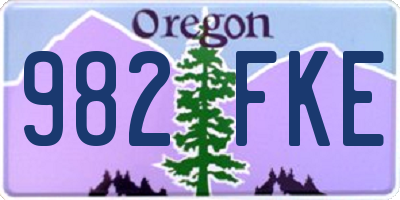 OR license plate 982FKE