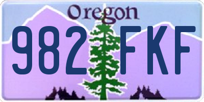 OR license plate 982FKF