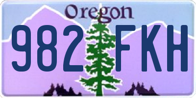OR license plate 982FKH