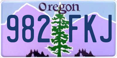 OR license plate 982FKJ