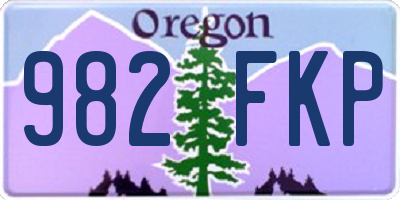 OR license plate 982FKP