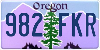 OR license plate 982FKR