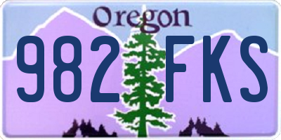 OR license plate 982FKS