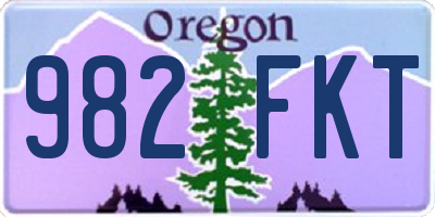 OR license plate 982FKT